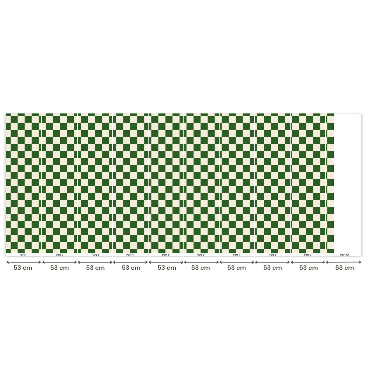 KINDERTAPETE - Schachbrett - Muster - Grün - 500x220 cm - Grün, Papier (500/220cm) - OnlyWow