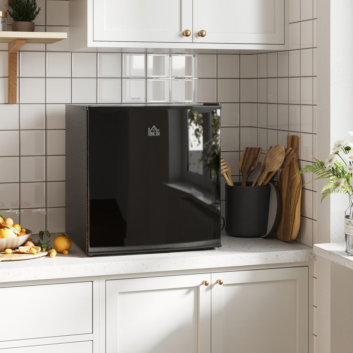 MINI-GEFRIERSCHRANK Stahl Kunststoff Schwarz - Schwarz, Kunststoff (44.2/48.8/47cm) - HOMCOM