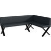 ECKBANK TONI_X - Dunkelgrau, Leder (142/196cm) - Meblini