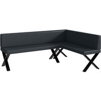 ECKBANK TONI_X - Dunkelgrau, Leder (142/196cm) - Meblini