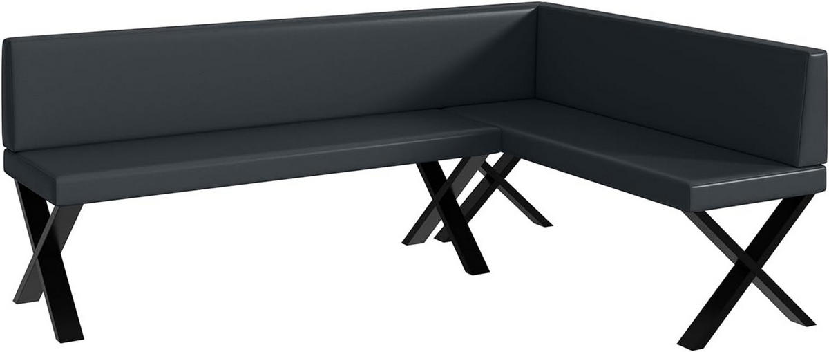 ECKBANK TONI_X - Dunkelgrau, Leder (142/196cm) - Meblini