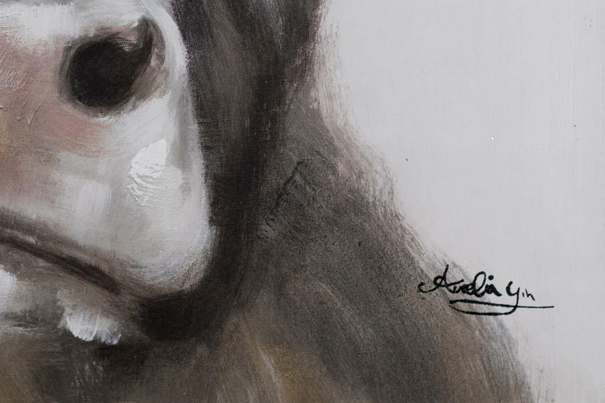 ÖLGEMÄLDE 80/80 cm - Braun, Holz/Textil (1.4/80cm) - KUNSTLOFT