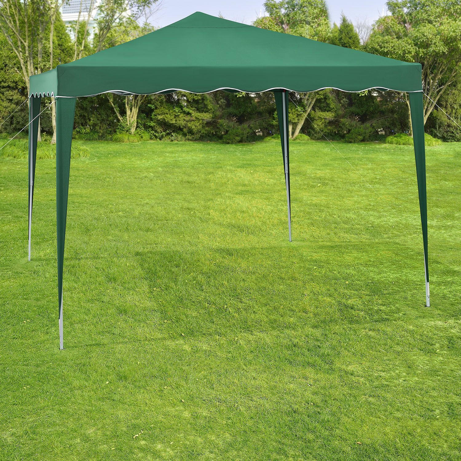FALTPAVILLON Vivara grün 3x3 m mit Tragetasche - Grün, Metall (300/250/300cm) - Juskys