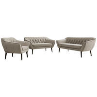 SEDACIA ZOSTAVA 3+2+1 PIRS - Sivobéžová Štruktúrovaná látka - Čierne nohy - čierna/sivobéžová, kompozitné drevo/textil (180/75/74cm) - MKS