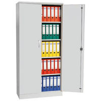 AKTENSCHRANK Beetle 4 Fachböden 195x92x42 cm Weiß - Weiß, Metall (92/195/42cm)