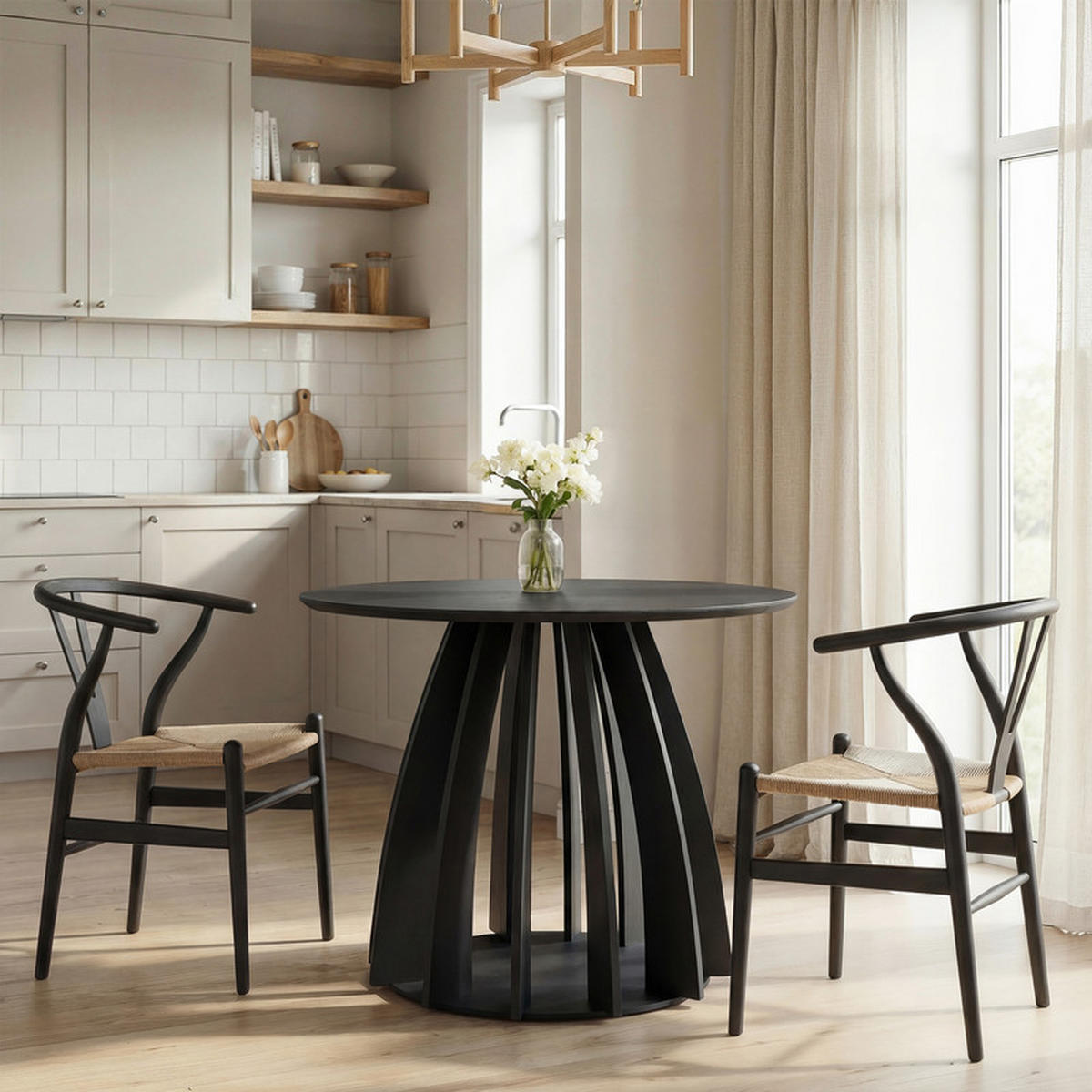 ESSTISCH VENO 100/76 cm Schwarz - Schwarz, Holzwerkstoff (100/100/76cm) - Idohome