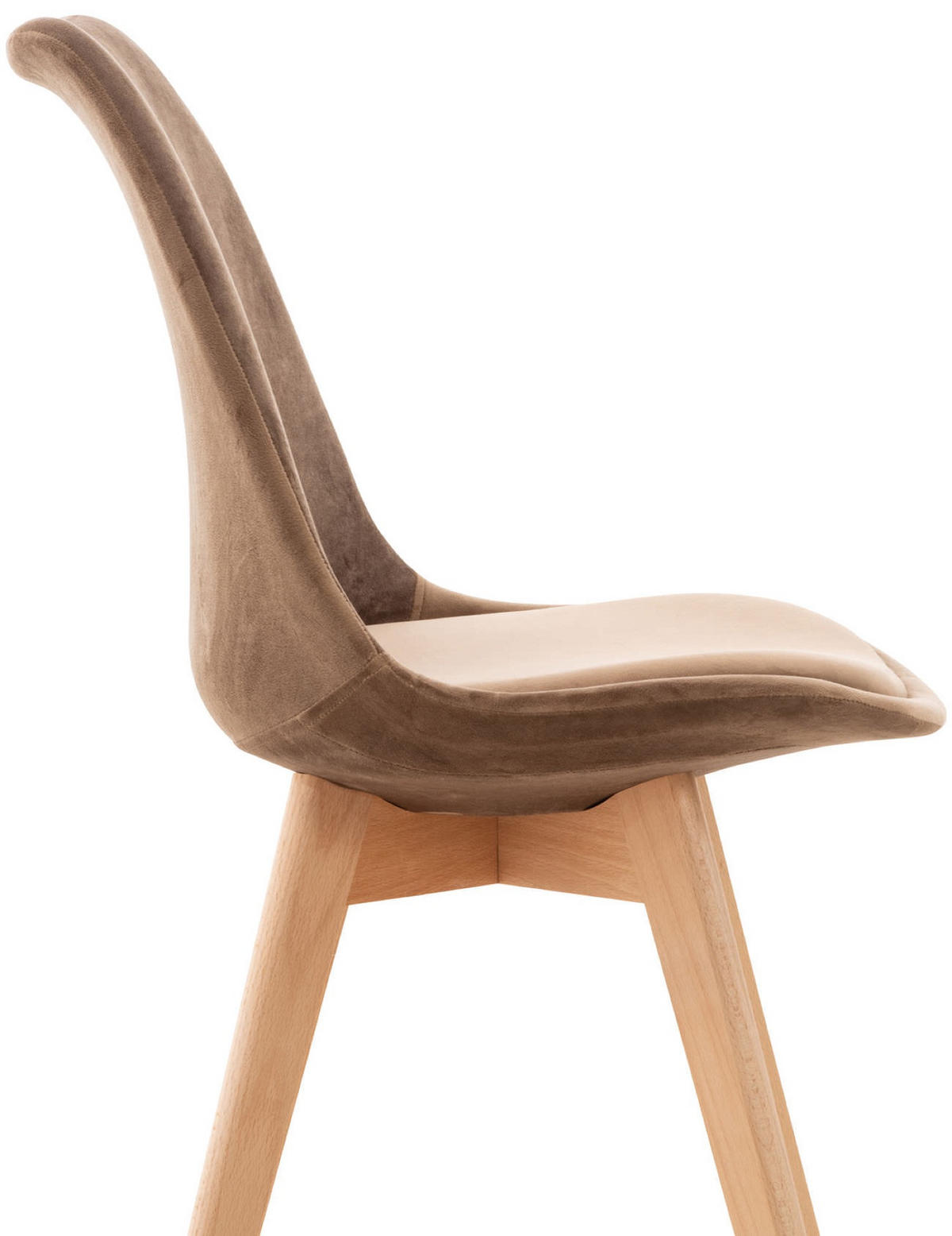 ESSZIMMERSTUHL Lines, Samt braun - Braun/Naturfarben, Holz/Textil (49/83/50cm) - TPFLiving