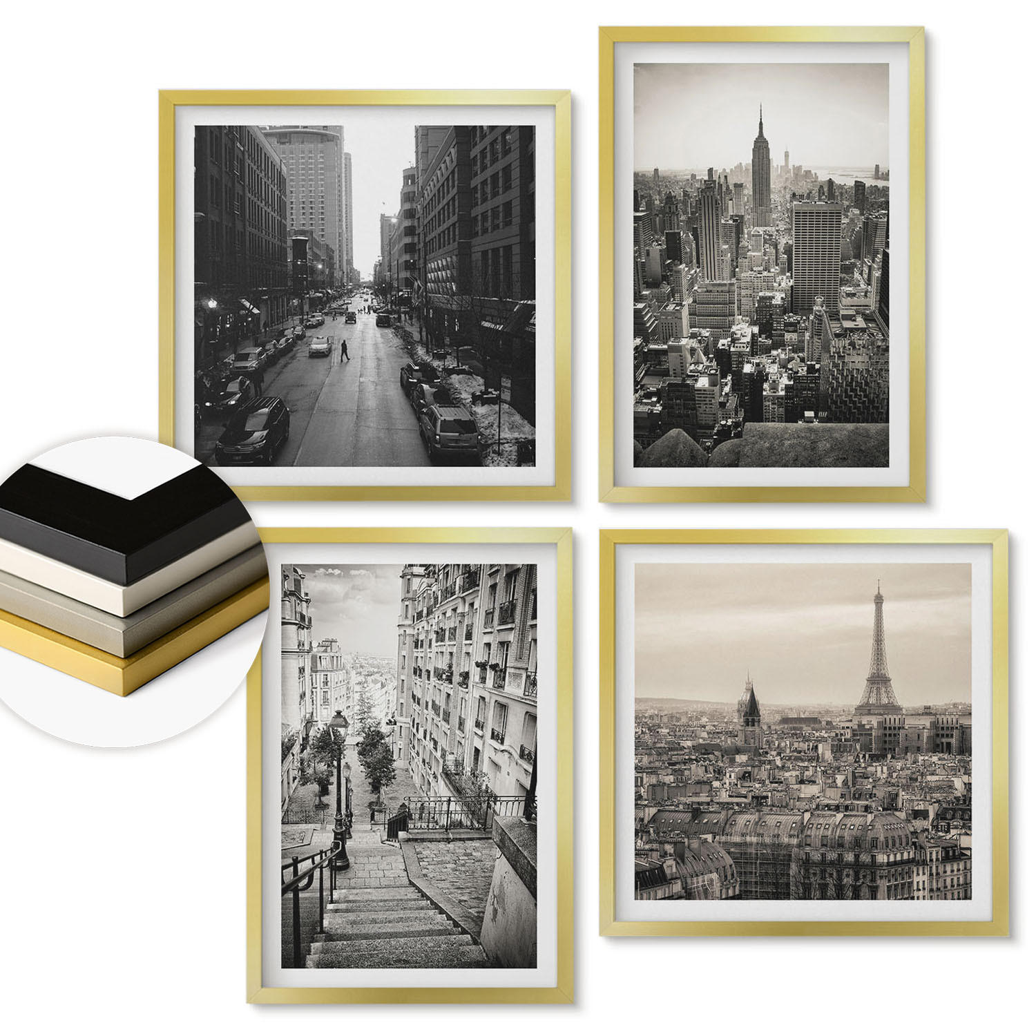 ArtPrintCave Wandbilder Gold 50x50 cm