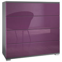 KOMMODE Pavos Brombeer Hochglanz - Brombeere, Holzwerkstoff (76/76/35cm) - Vladon