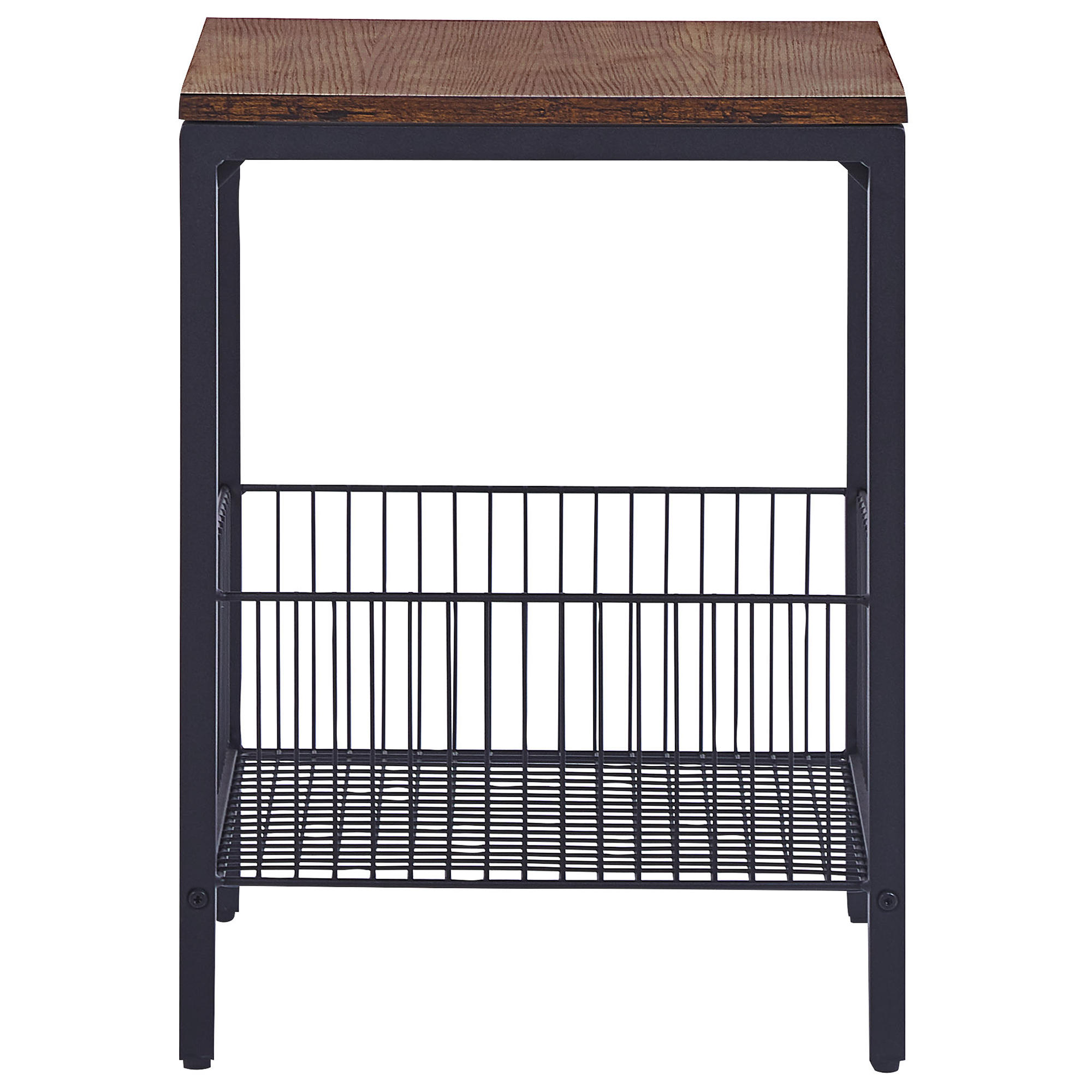BEISTELLTISCH dunkler Holzfarbton/schwarz quadratisch 40/40 cm Kenner - Dunkelbraun/Schwarz, Holzwerkstoff (40/40/55cm) - Beliani
