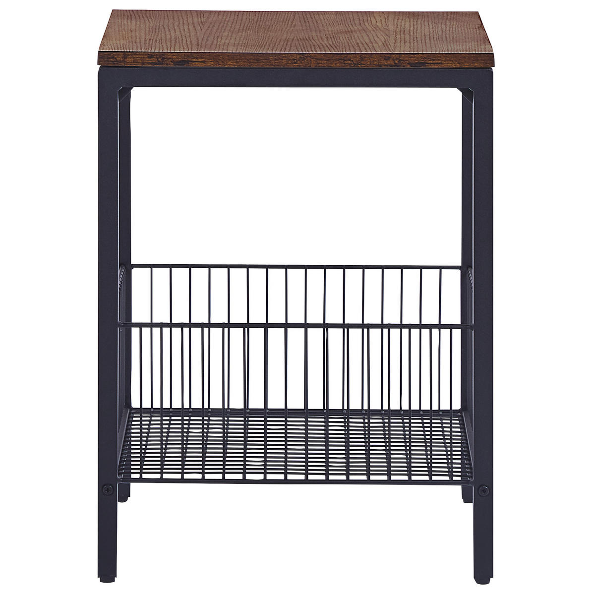 BEISTELLTISCH dunkler Holzfarbton/schwarz quadratisch 40/40 cm Kenner - Dunkelbraun/Schwarz, Holzwerkstoff (40/40/55cm) - Beliani