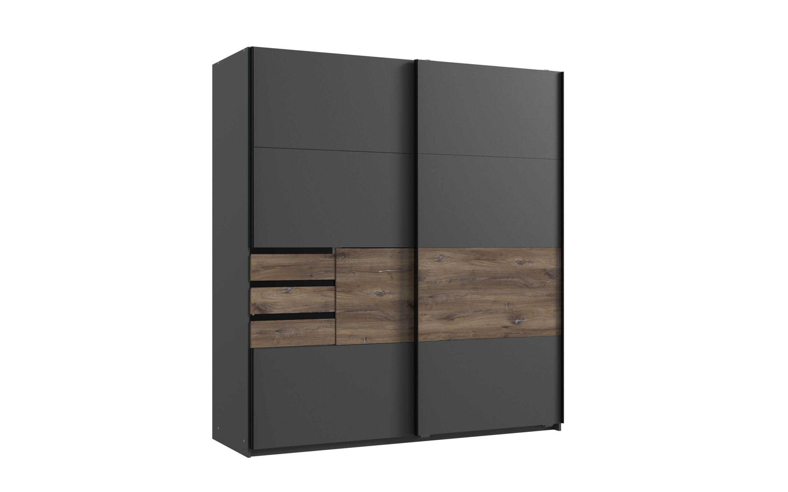 XXXLutz Schwebetürenschrank Grau 180x198x65 cm