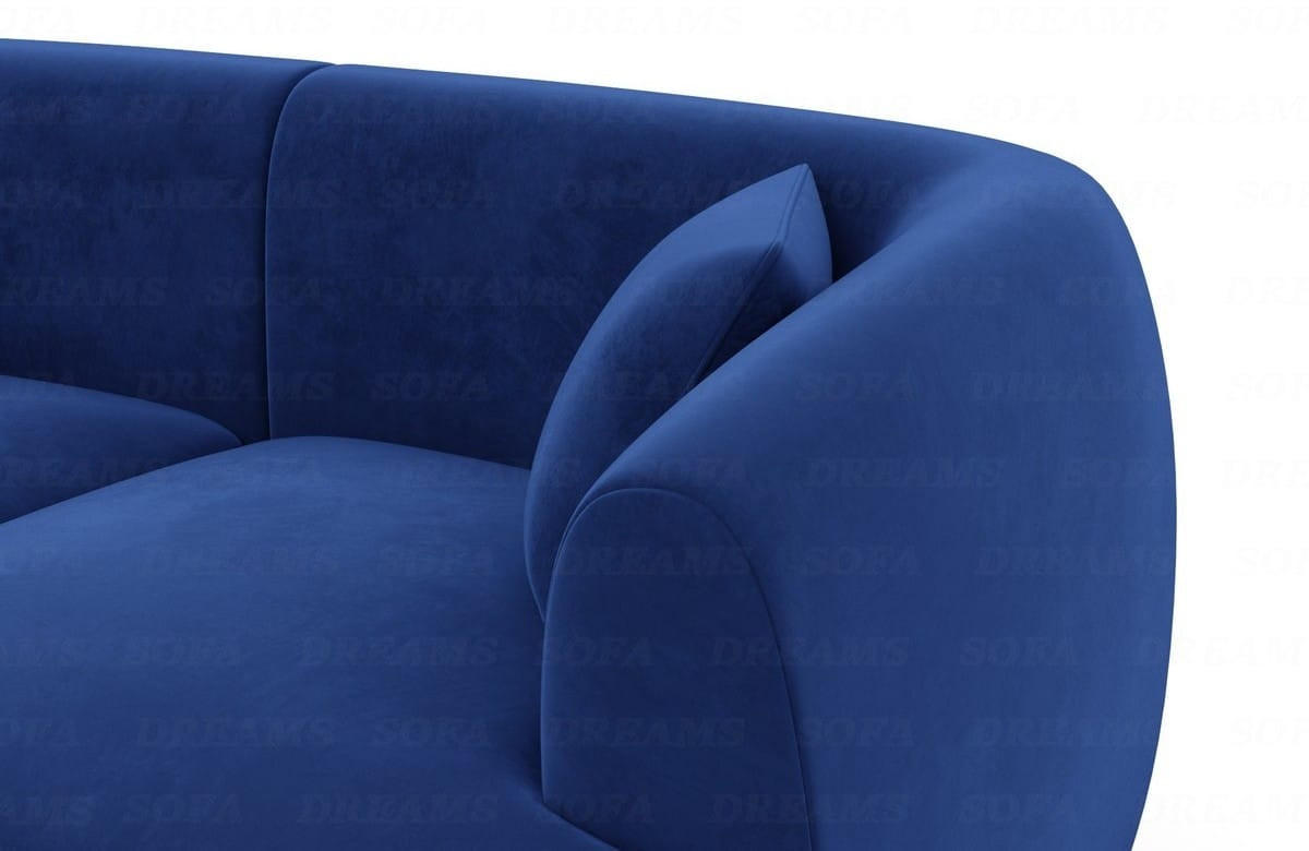 WOHNLANDSCHAFT Azura Dunkelblau Samtstoff - Dunkelblau, Kunststoff (325/78/177cm)
