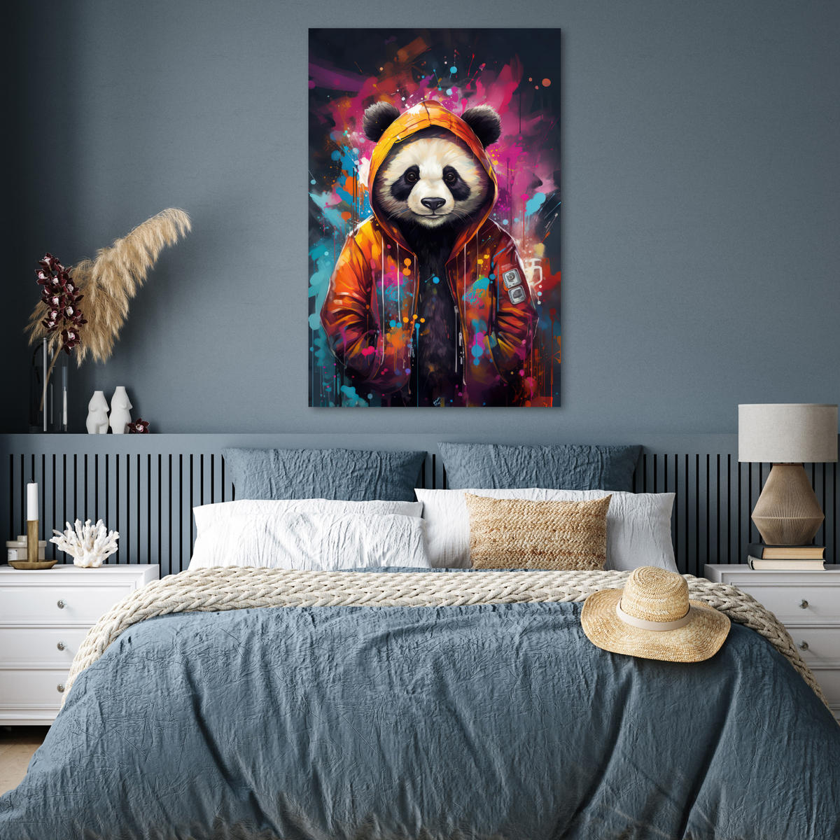 POSTER Panda - Jacke - Graffiti - Orange 80x120 cm - Orange, Papier (80/120/0.1cm) - MuchoWow