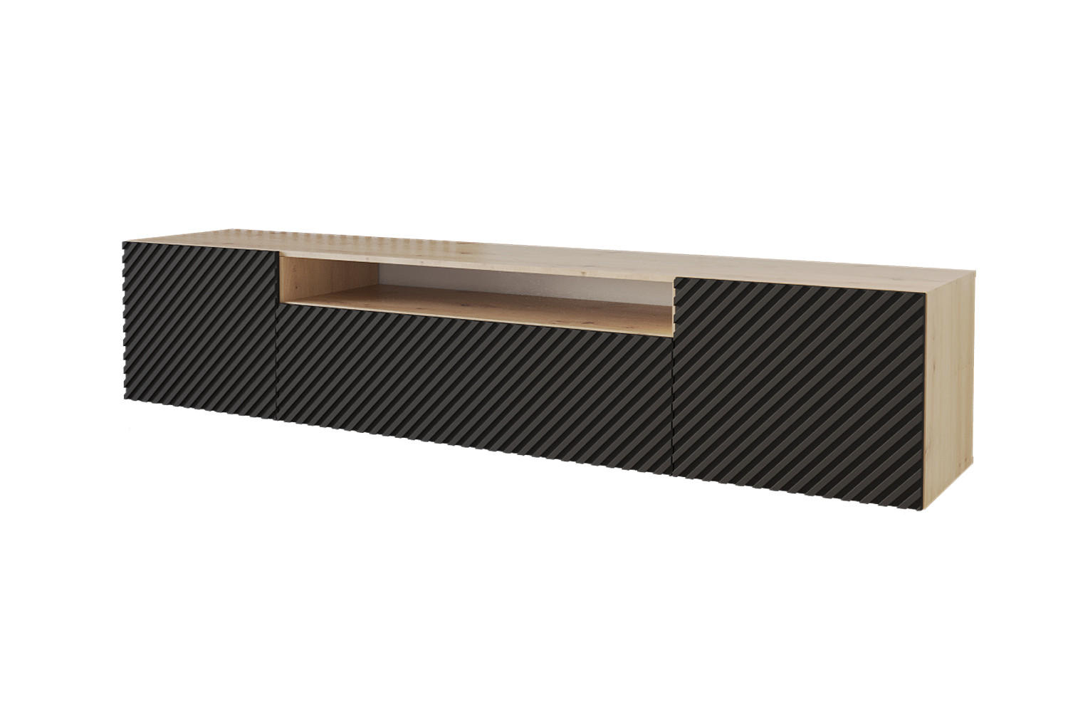 LOWBOARD ZENO-W 200x40x41 cm - Artisan / Schwarz - Schwarz, Holzwerkstoff (200/40/41cm) - ALTDECOR