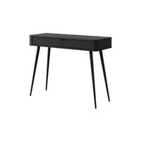 SCHMINKTISCH Lante, Schwarz, Hochbeinig, Geriffelter Schublade, Modern - Schwarz, Holzwerkstoff (38/100/78cm) - Bettso