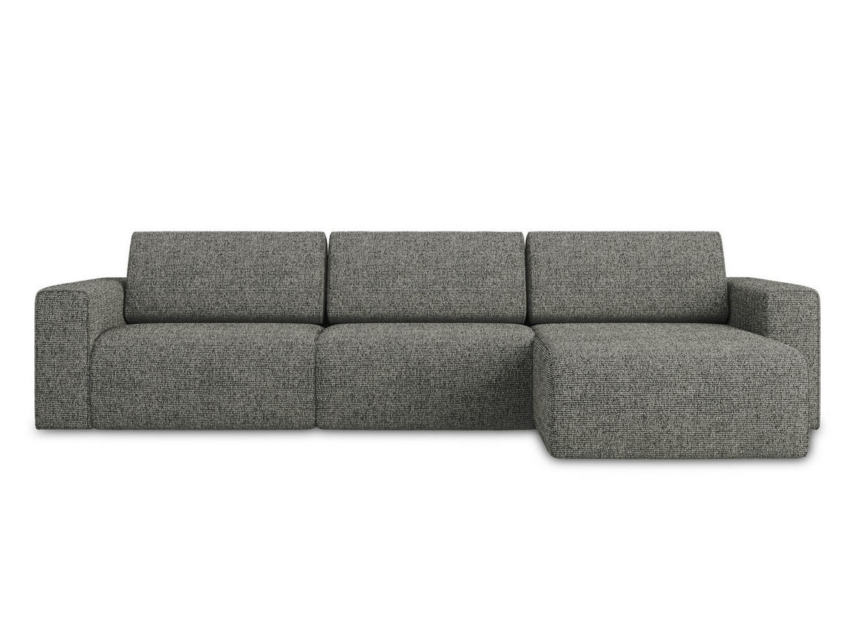 ECKSOFA rechts Strukturstoff Stoff Grau - Dunkelgrau/Beige, Kunststoff/Textil (314/167cm) - Makamii