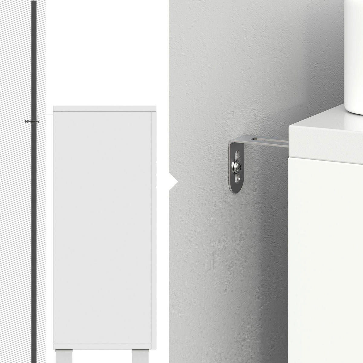 WASCHBECKENUNTERSCHRANK - Grau, Holzwerkstoff (30/63/60cm) - Hansiro