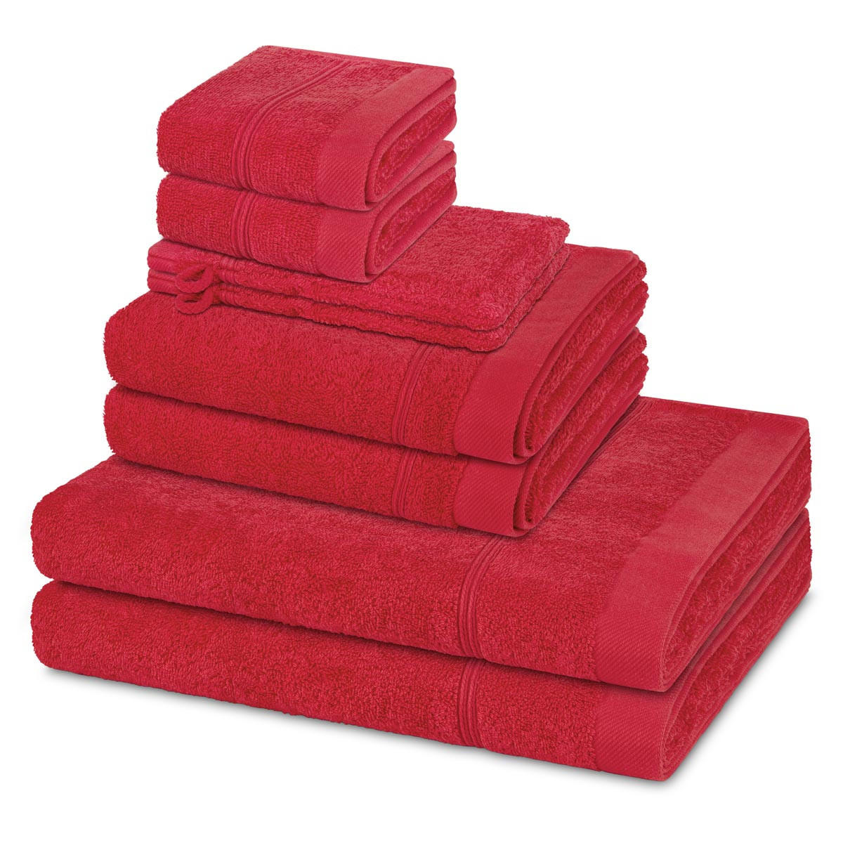 FROTTIERSET Rubin 8-teilig - Pink, Textil (50/100cm) - Ross