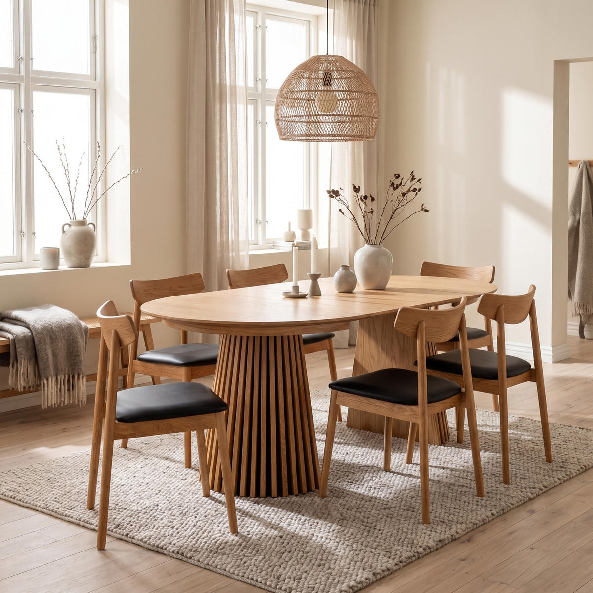 MATSTOL Nemi 2-pack 48 x 55 x 81 cm – ek/svart - Bokfärgad/Svart, Bokträ/Trä (48/81/55cm) - ebuy24