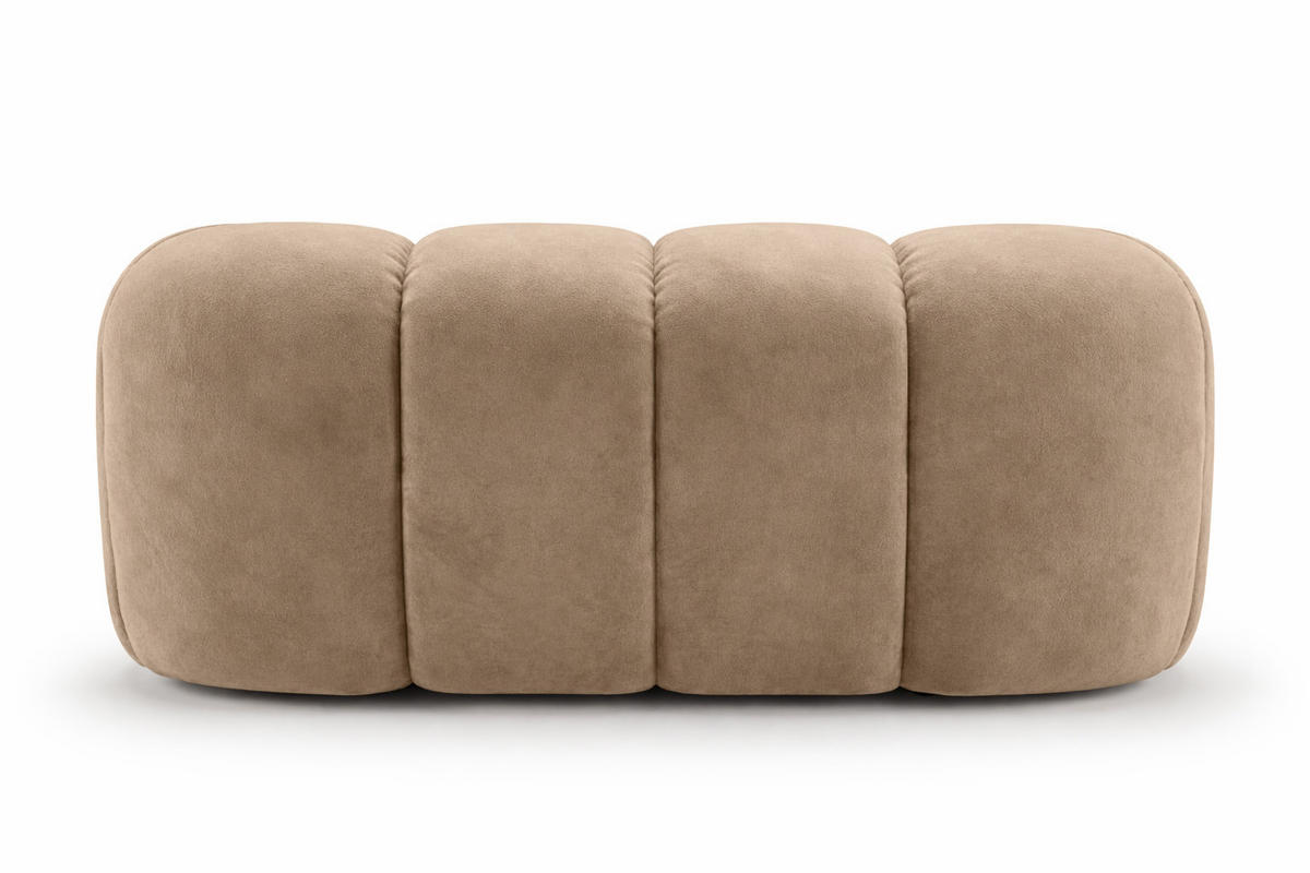 SESSEL modular, Veloursstoff Bluvel, Latte, CROISSANT - Hellbraun, Holz (168/72/115cm) - Kaiser Möbel