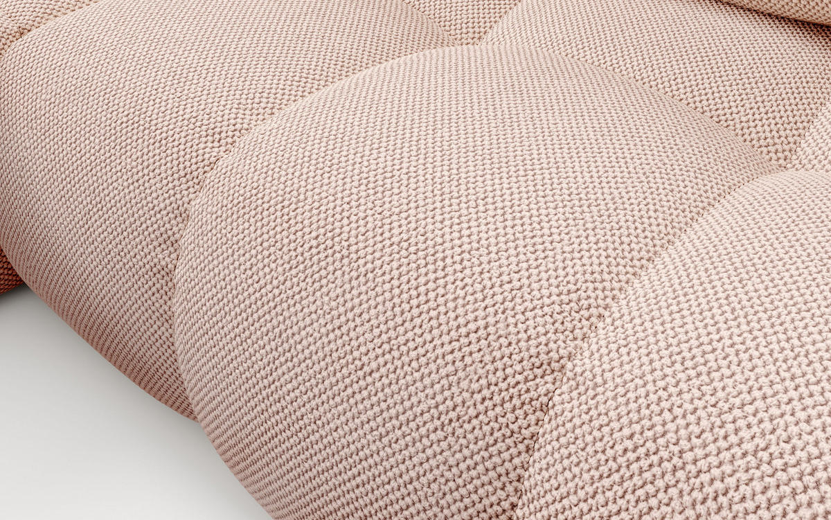 ECKSOFA DUCA L-S Orange Jersey mit Schlaffunktion - Altrosa, Holz (266.5/266.5cm) - MASSENO