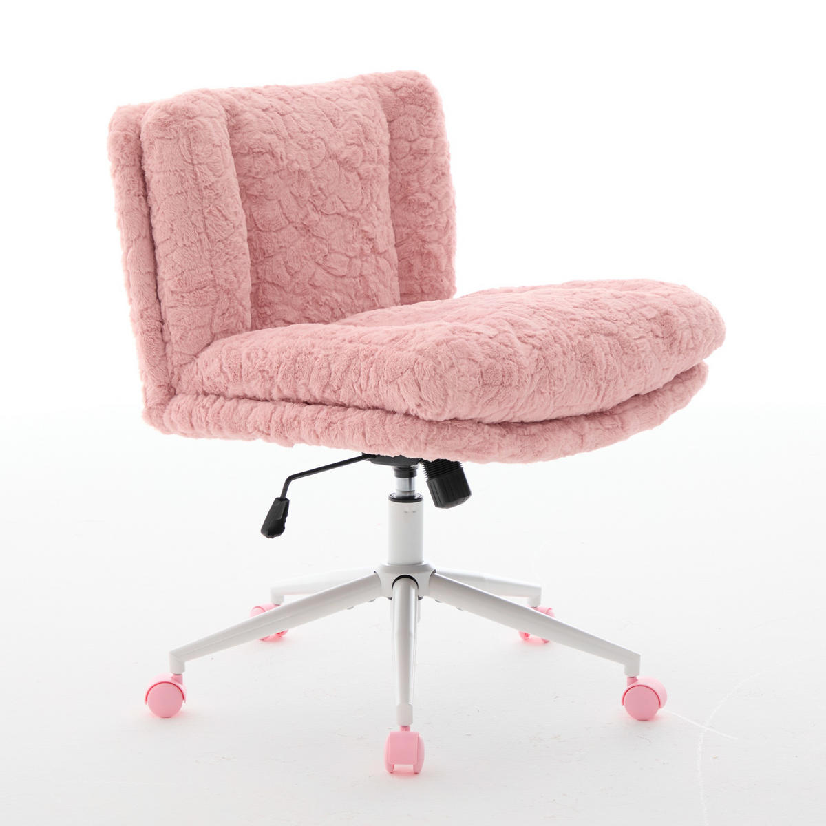 DREHSTÜHLE Kunstfell Drehbar Metallgestell Rosa - Pink, Metall (67/94/63cm) - SHOPENTRA