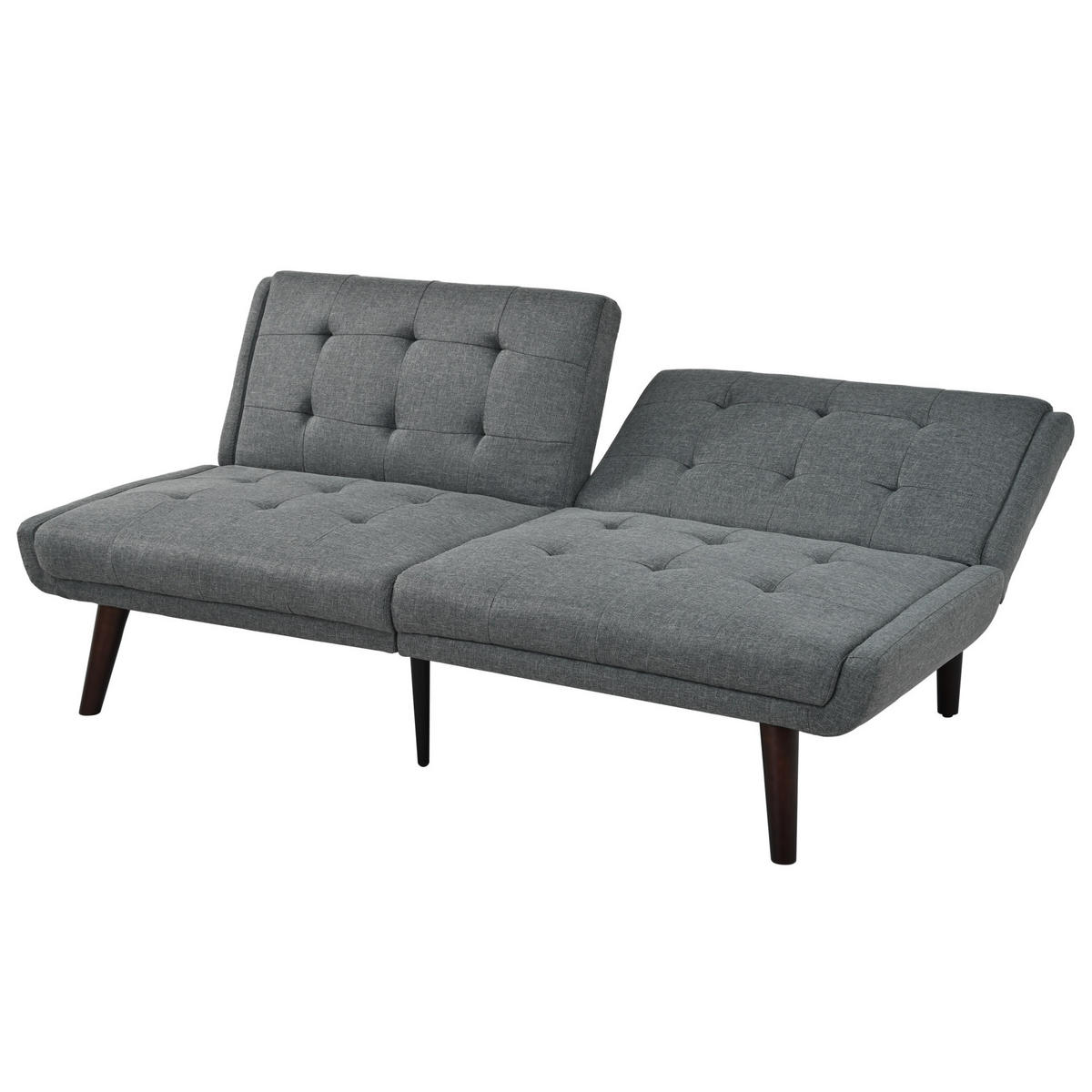 ROZKLÁDACÍ pohovka 146/89 cm šedá z lnu s 5polohovým opěradlem a funkcí lůžka - šedá, textil (51/70/157cm) - OKWISH