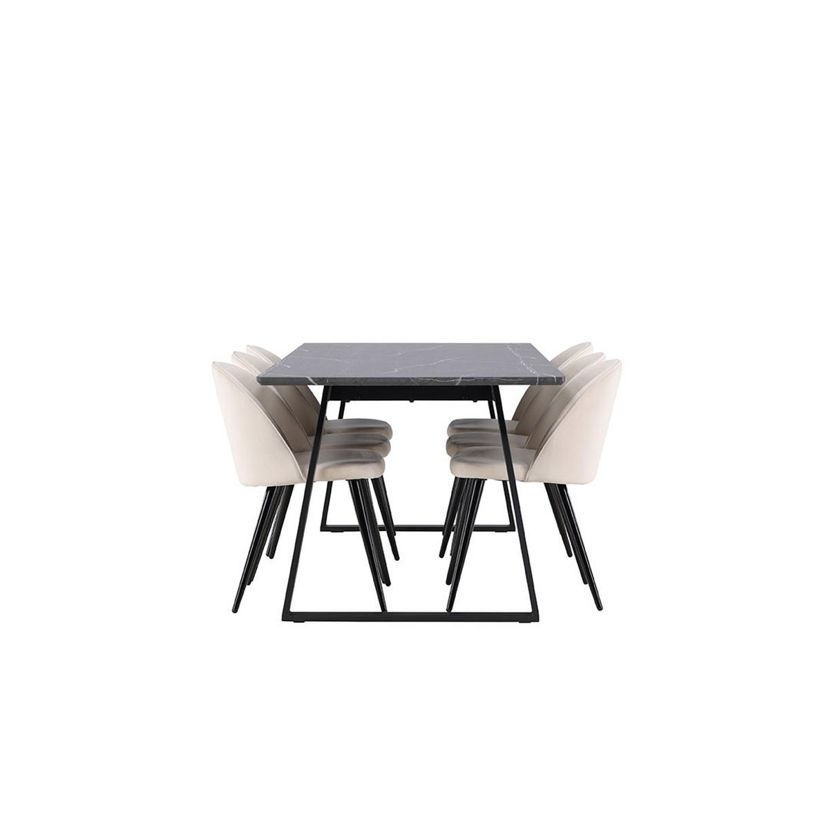 TISCHGRUPPE velour beige - Beige, Holzwerkstoff (200/75/90cm) - ebuy24