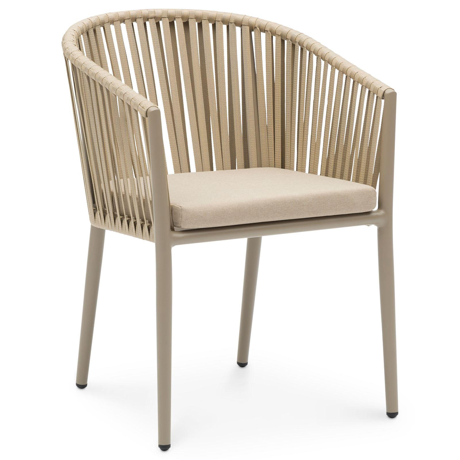 GARTENSTÜHLE ISOLA 6ER-SET - Braun, Textil/Metall (56/78/62cm) - IDIMEX