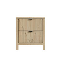 NACHTTISCH mit 2 Schubladen in Eichenoptik - Nachttisch im Mid-Century-Modern-Stil mit Metallgriffen - Eichefarben, Holzwerkstoff (48/55.5/40cm) - DELFA