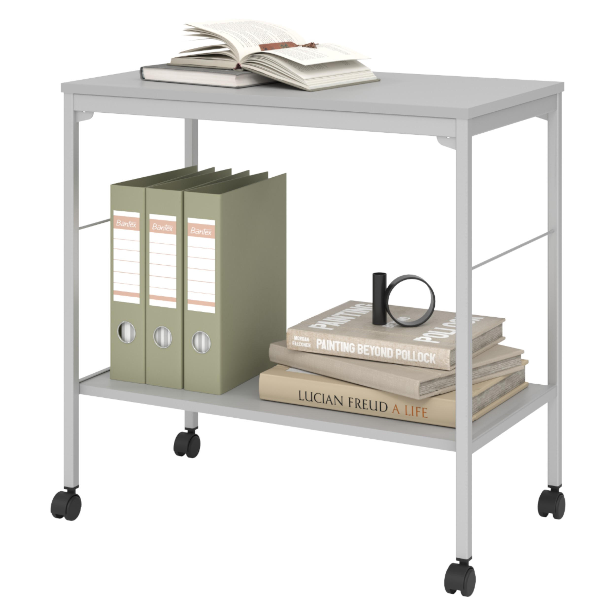 AKTENWAGEN mit Rollen 40/73,5/72 cm in Grau - Grau, Metall (73.5/72/40cm) - bümö