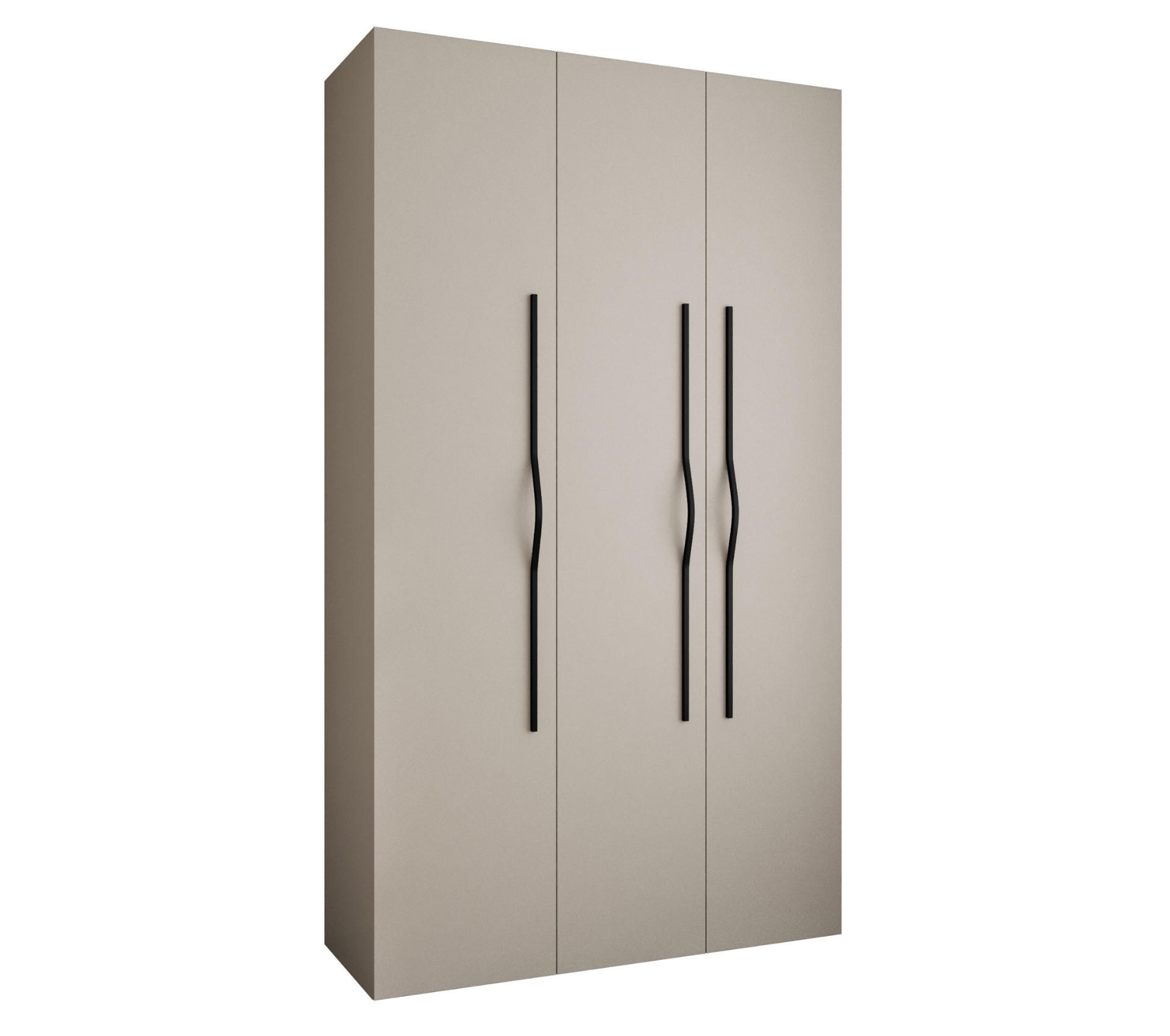 DREHTÜRENSCHRANK 245,5/140/40 3-türig - Kaschmir/Schwarz, Holz/Metall (140/245.5/40cm) - Abiks Möbel
