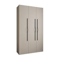 DREHTÜRENSCHRANK 245,5/140/40 3-türig - Kaschmir/Schwarz, Holz/Metall (140/245.5/40cm) - Abiks Möbel