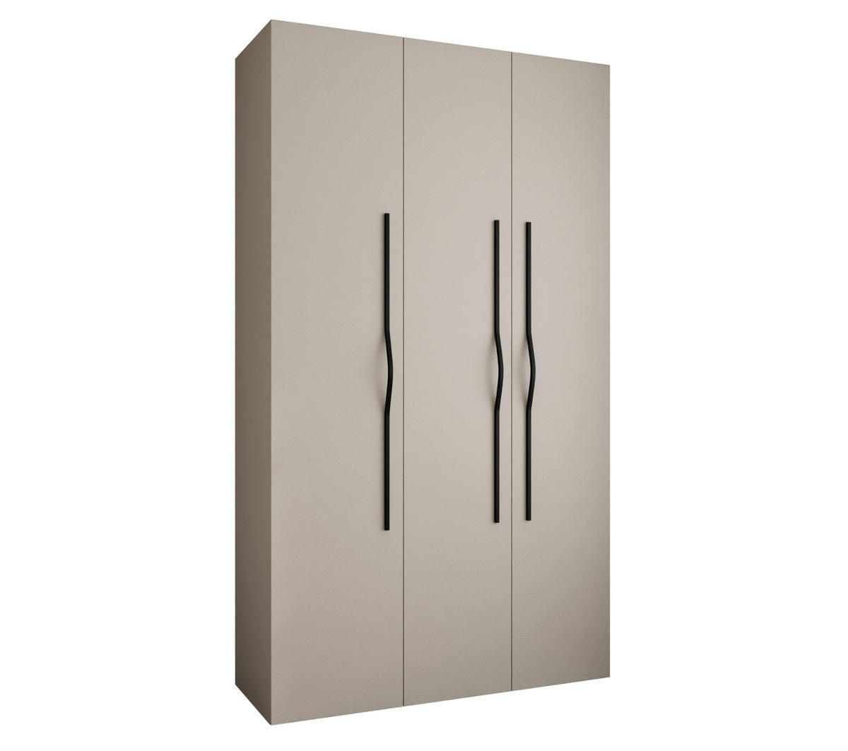 DREHTÜRENSCHRANK 245,5/140/40 3-türig - Kaschmir/Schwarz, Holz/Metall (140/245.5/40cm) - Abiks Möbel