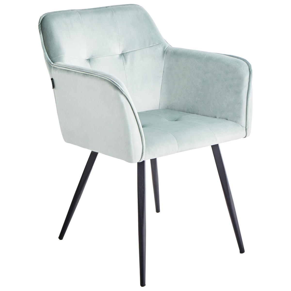 JÍDELNÍ ŽIDLE sada 2 ks Sametová látka Mátově zelená Jasmin - zelená barva, kov/textil (60/91/49cm) - Beliani