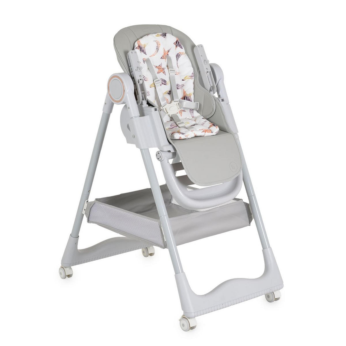 HOCHSTUHL Surprise faltbar grau Lätzchen Schüssel Löffel Gabel Räder Korb - Grau, Metall (52/90/86cm) - Moni