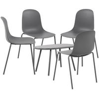GARTENSITZGRUPPE Kunststoff Dunkelgrau (5-teilig) - Dunkelgrau, Kunststoff - CLP