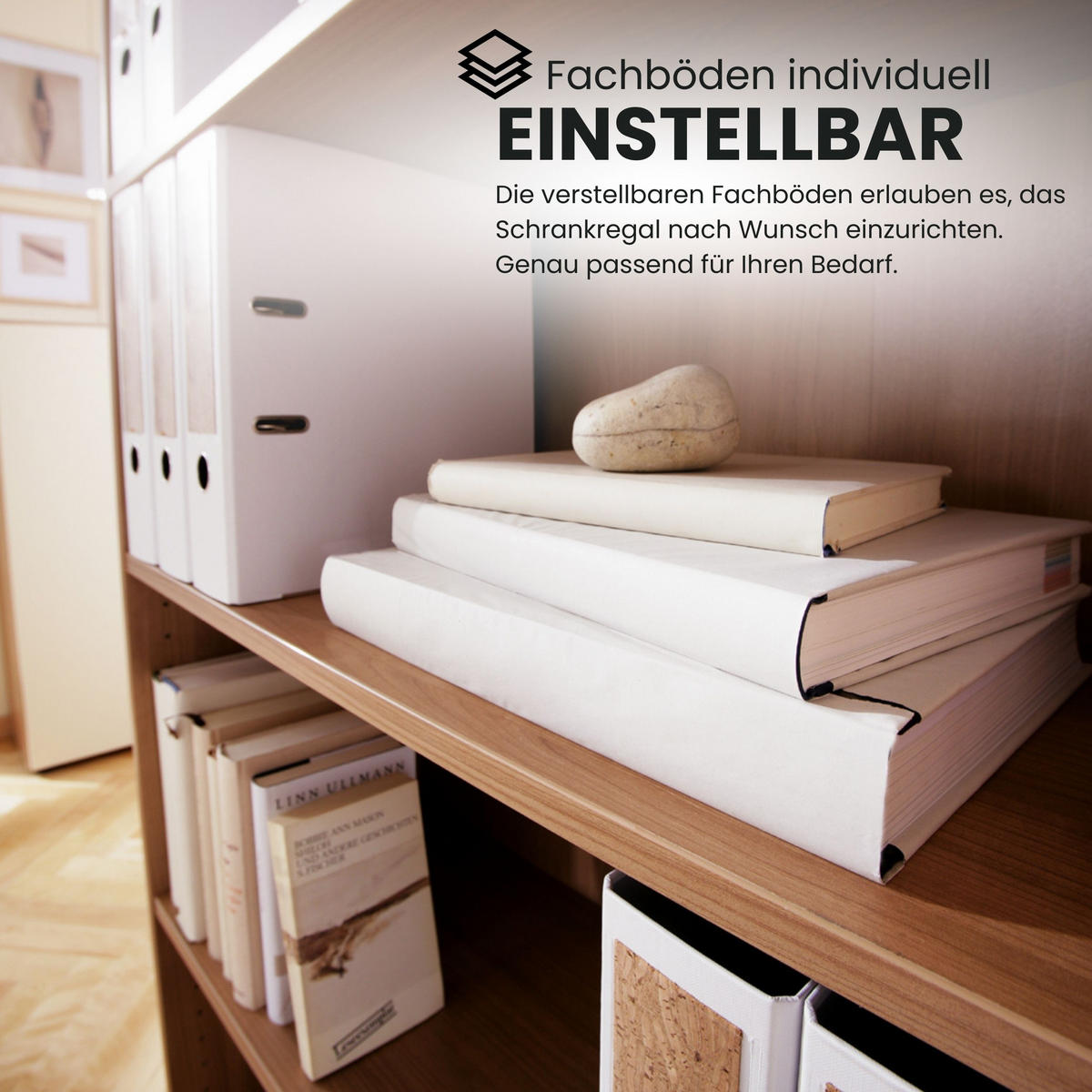 REGALSCHRANK - 5 Ordnerhöhen 35/80/188 cm in Graphitfarben/Silberfarben - Silberfarben/Graphitfarben, Holzwerkstoff (80/188/35cm) - bümö