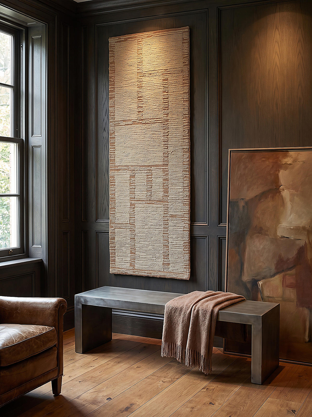 LÄUFER handgetuftet GANNEL, in Natur, Blockdesign, 80 x 230 cm - Beige, Textil (80/230cm) - KADIMA DESIGN