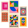 POSTER Set Mit 6 Bauhaus – Geometrische Formen In Leuchtenden Farben A3 & A4 Rahmen Aus Hellem Holz - Beige, Papier (29/3cm) - Nacnic