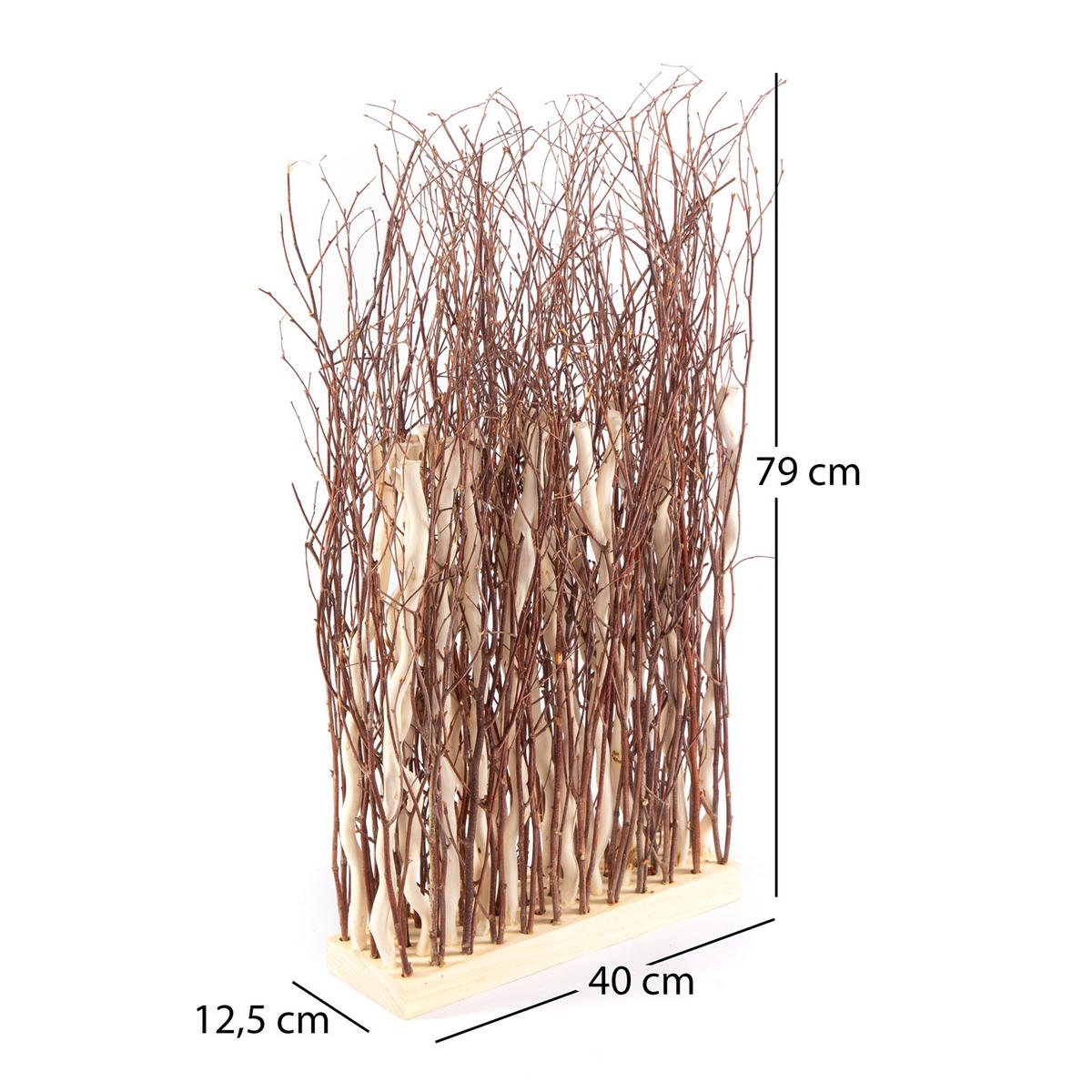 RAUMTEILER TWIGS 78x40 cm, Weidenholz-Zweige braun-beige - Naturfarben, Naturmaterialien (40/78cm) - DESIGN DELIGHTS