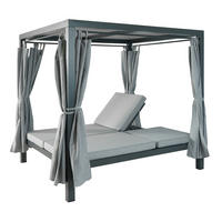 LOUNGE-GARTENLIEGE Grau - Grau, Metall (205/208/190cm) - MCW