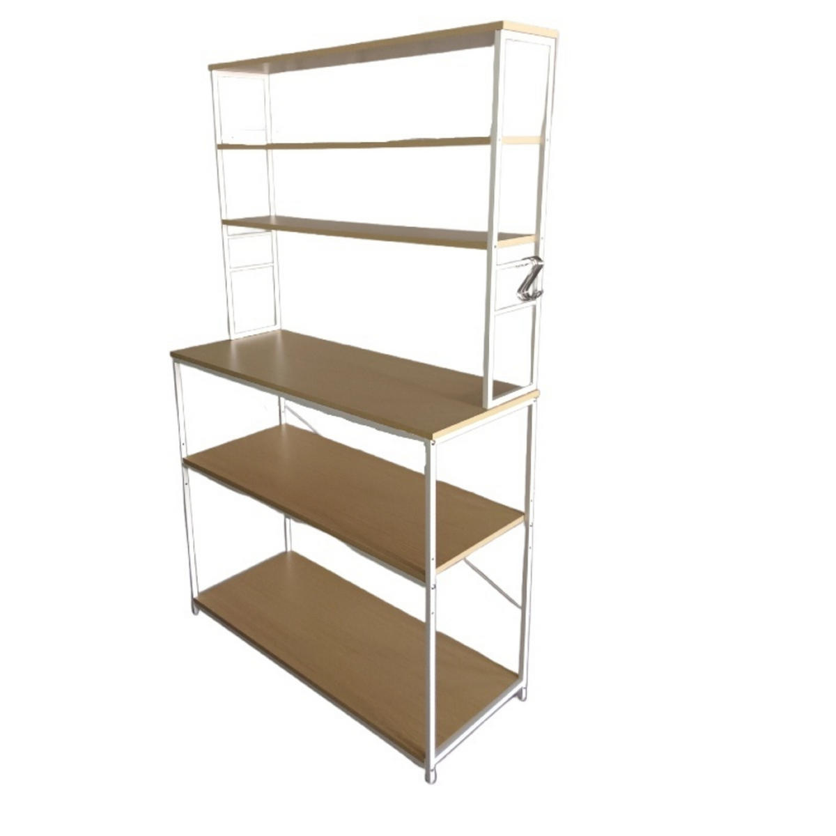 KÜCHENREGAL - Weiß, Holzwerkstoff/Metall (100/167/40cm) - Relaxdays