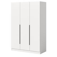 KLEIDERSCHRANK weiß 3-türig 120 x 181 cm, Drehtürenschrank mit Kleiderstange - Schwarz/Weiß, Holzwerkstoff/Kunststoff (120/181/52cm) - Inn.Furn