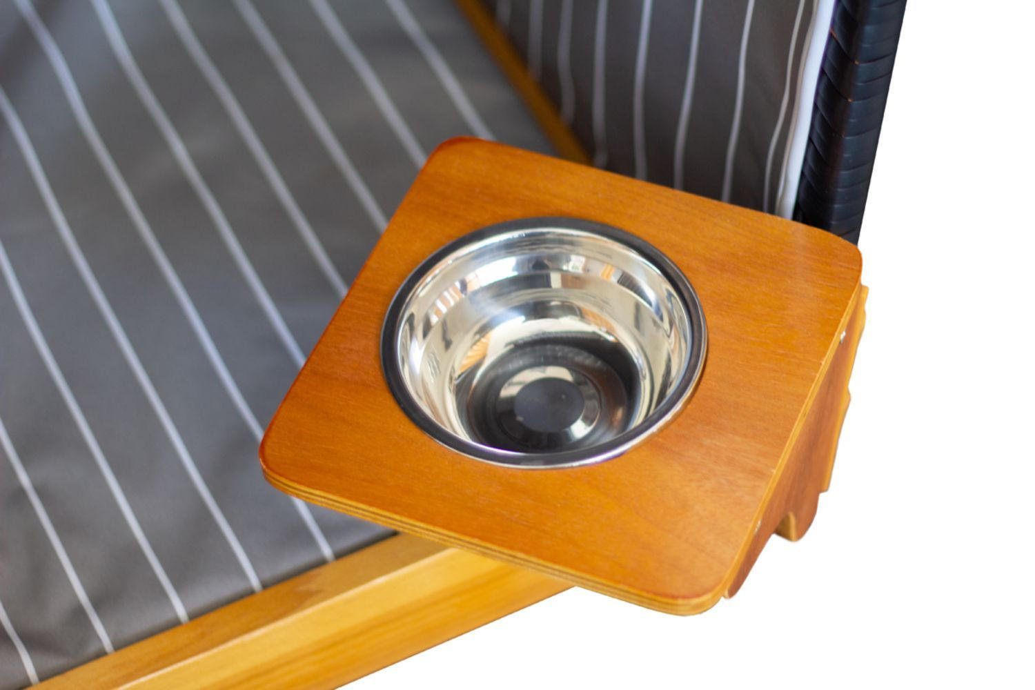 HUNDESTRANDKORB - gestreift/anthrazit - PE schwarz - inkl. Schutzhülle - Schwarz, Holz/Textil (80/95/65cm) - bene living