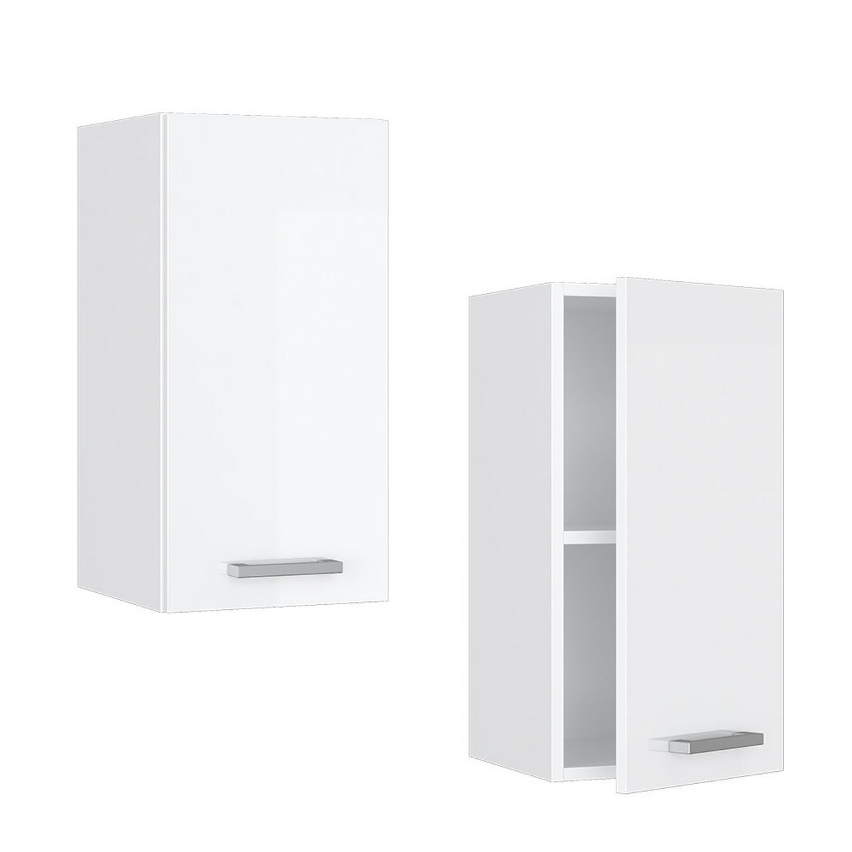 HÄNGESCHRANK R-Line Weiß Hochglanz 30 cm - Weiß Hochglanz/Weiß, Holzwerkstoff (30/60/31cm) - Vicco
