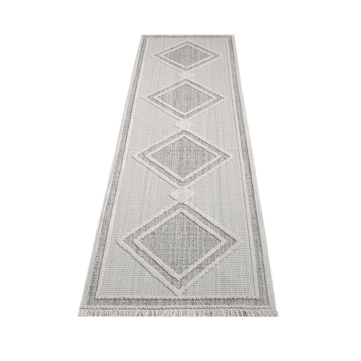 KURZFLOR-TEPPICH Lindo 8853 Grün 80x300 cm - Grau/Grün, Textil (80/300cm) - carpet city