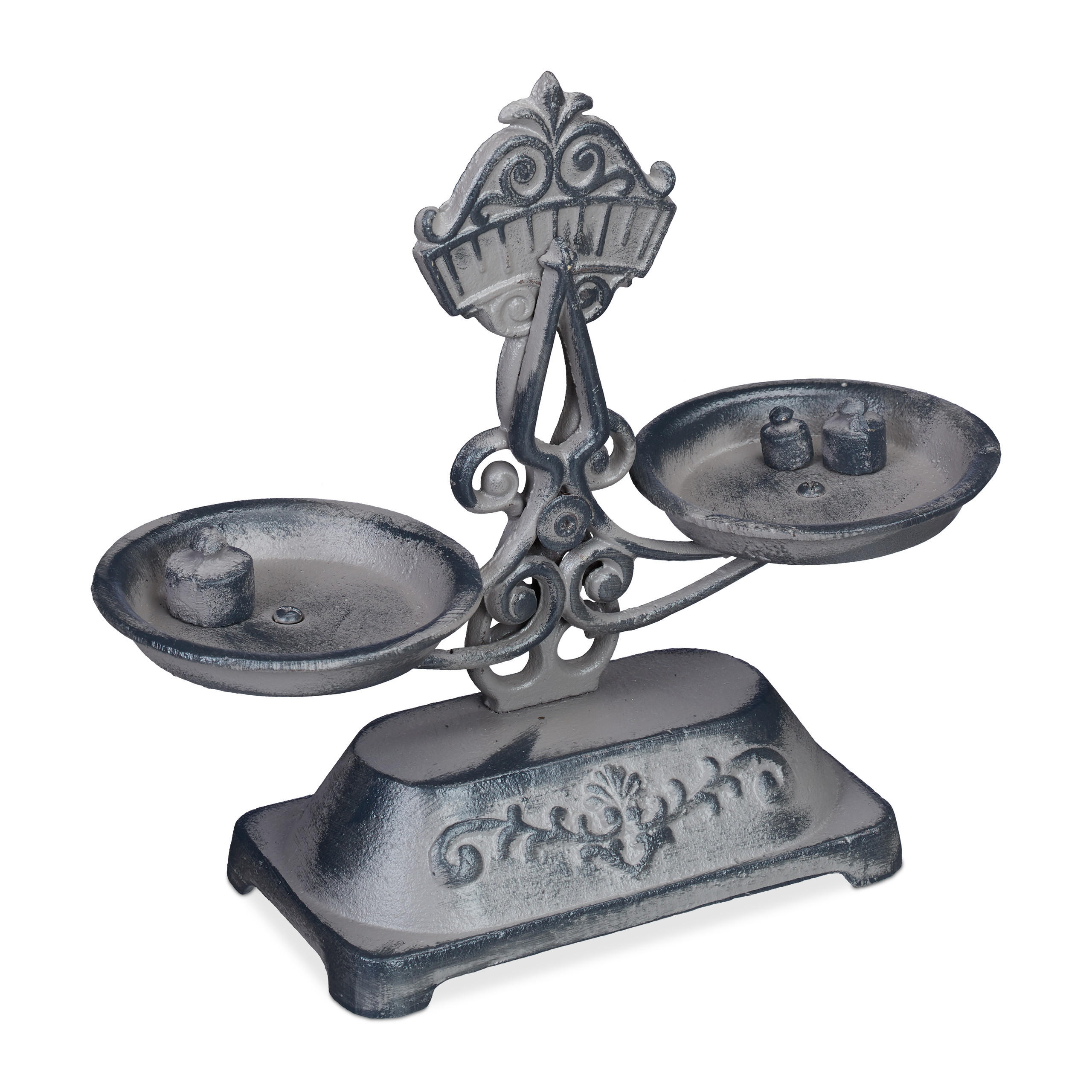 BALANTA gri negru fonta cu 3 greutati 24x27x10,5 cm