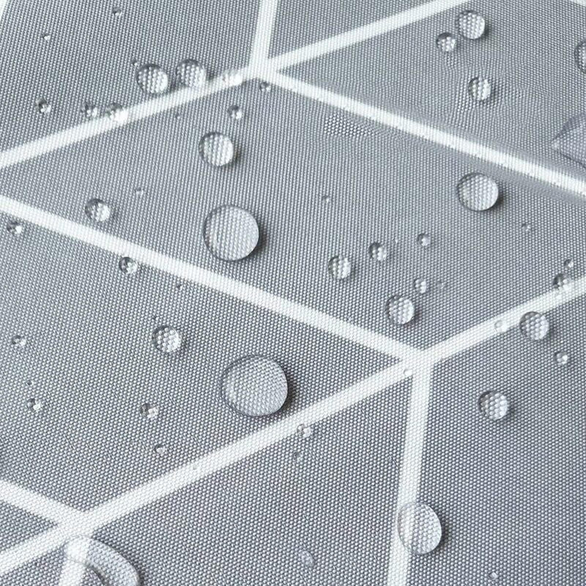 DUSCHVORHANG Grau geometrisch 180 x 180 cm waschbar wasserabweisend schimmelresistent mit Haken - Grau, Textil (180/180cm) - MCBOSON